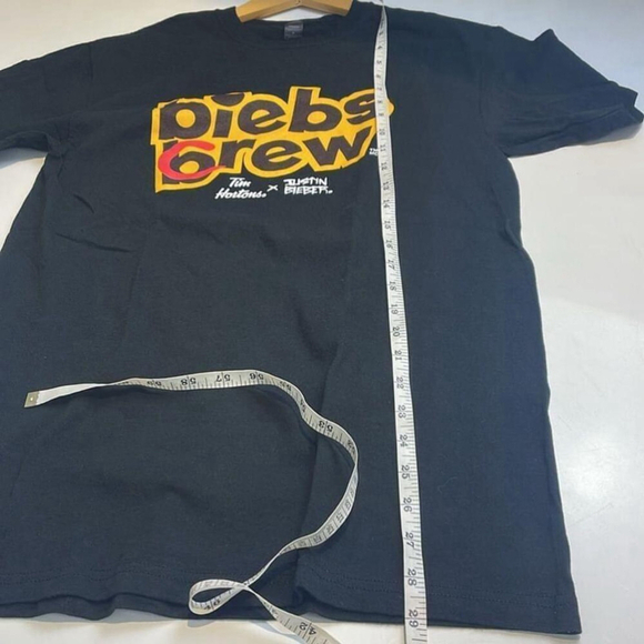 Official TIM HORTONS x JUSTIN BIEBER biebs brew crew T SHIRT Adult MEDIUM - Picture 7 of 7